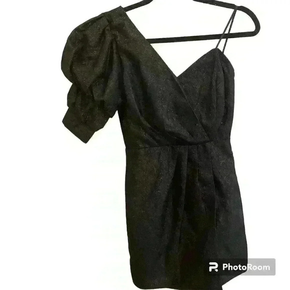 Do+Be Pleated One Shoulder Dress Perfect Black Cocktail Dress size Small i\ - Picture 1 of 9